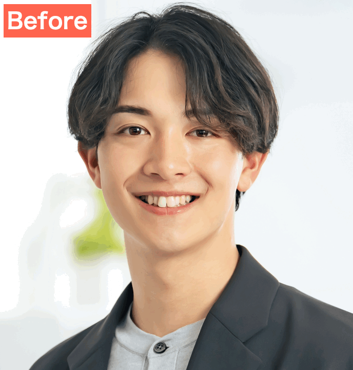 SNOWでマッチングアプリの男性の写真を加工した画像