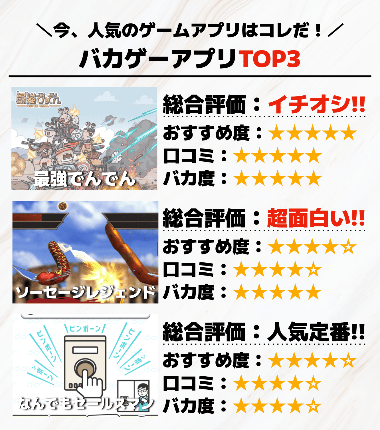 バカゲーアプリTOP3