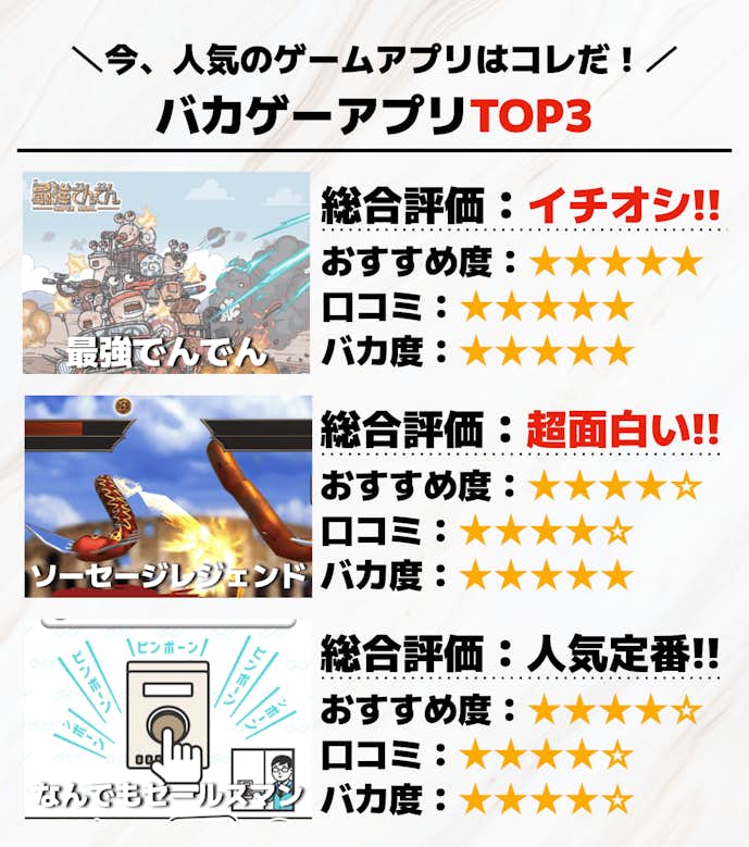 バカゲーアプリTOP3