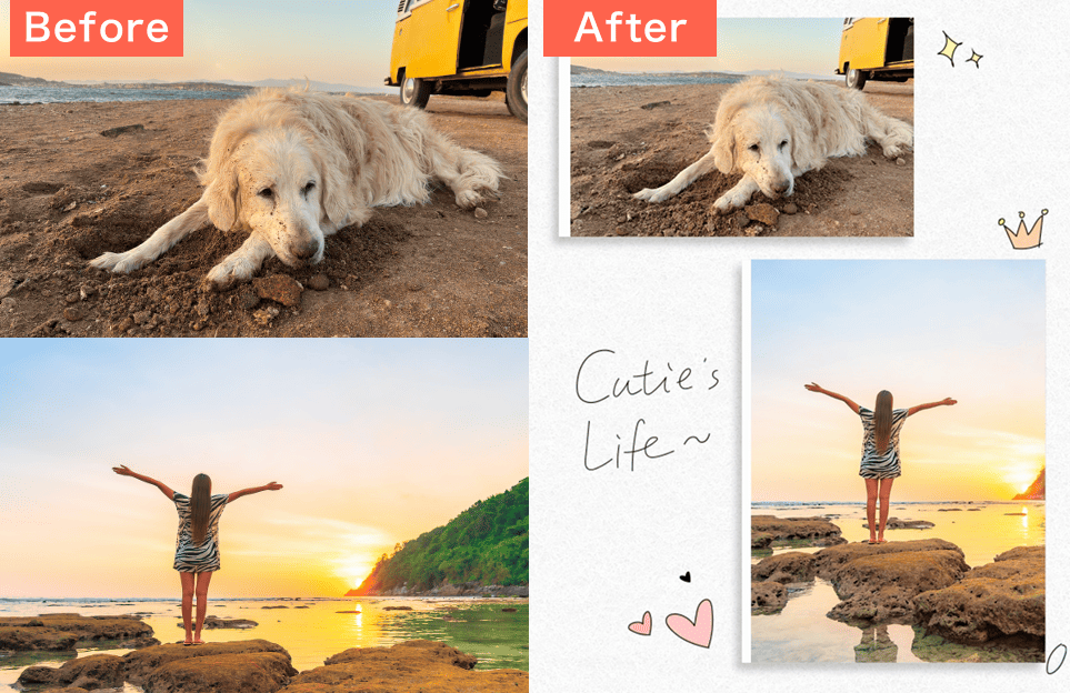 BeautyPlusで2枚の写真を1枚に合成してみた