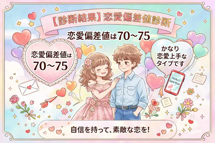 恋愛偏差値は70〜75
