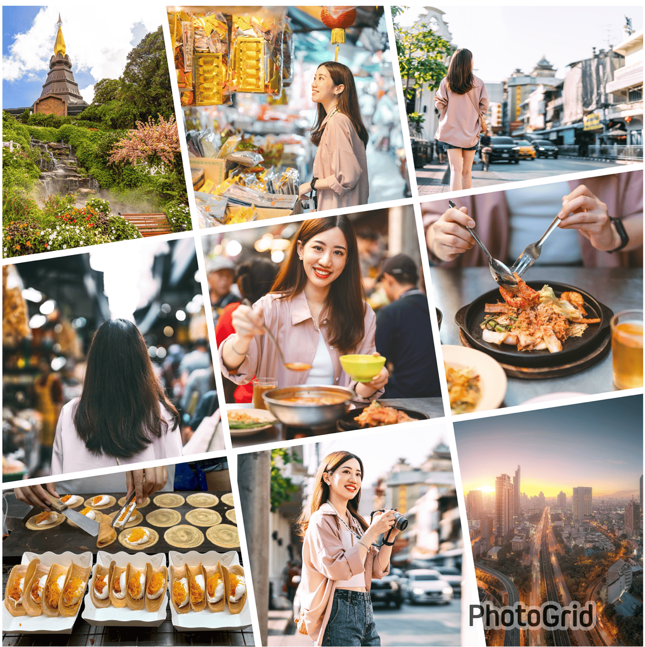 PhotoGridで9枚の写真を並べた画像