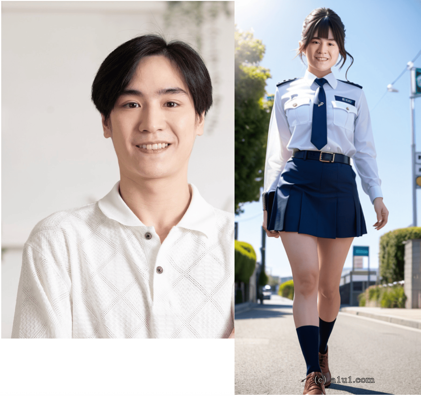 簡単変装 顔のせ - Collage.Clickで女性化した画像