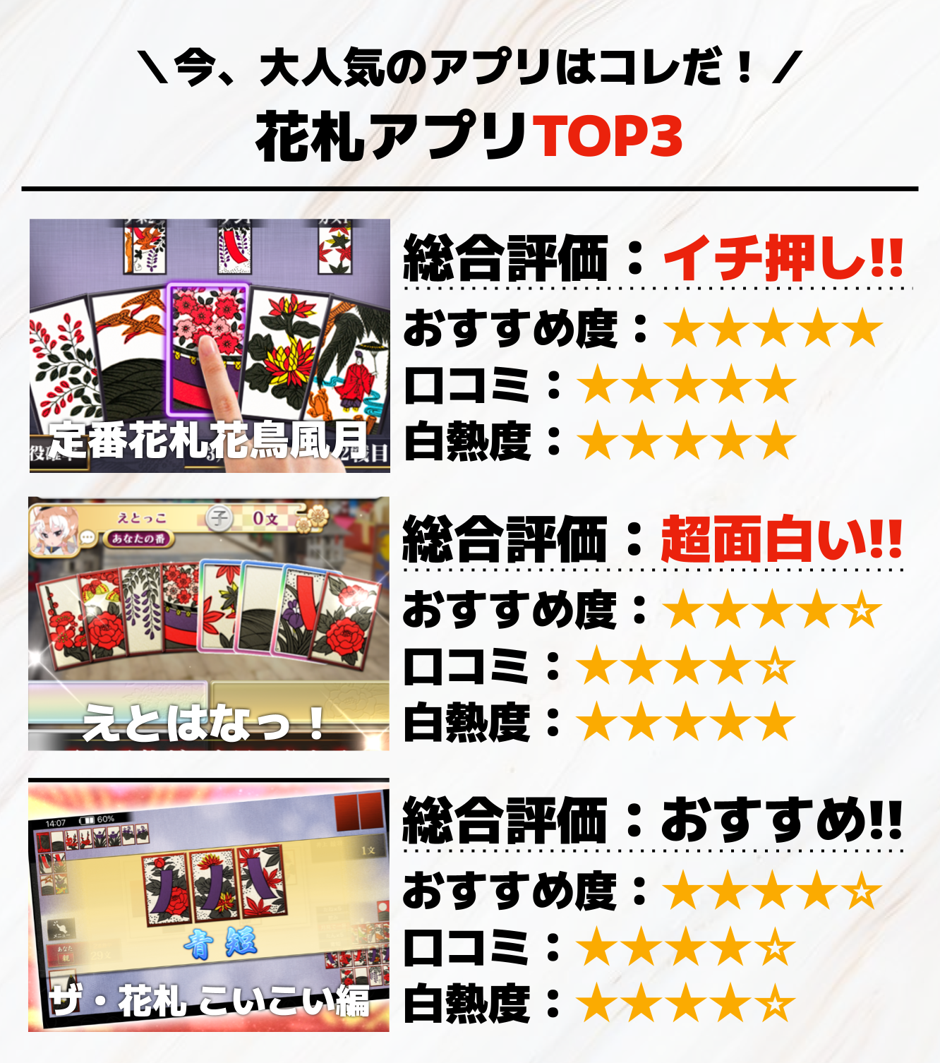 花札アプリTOP3