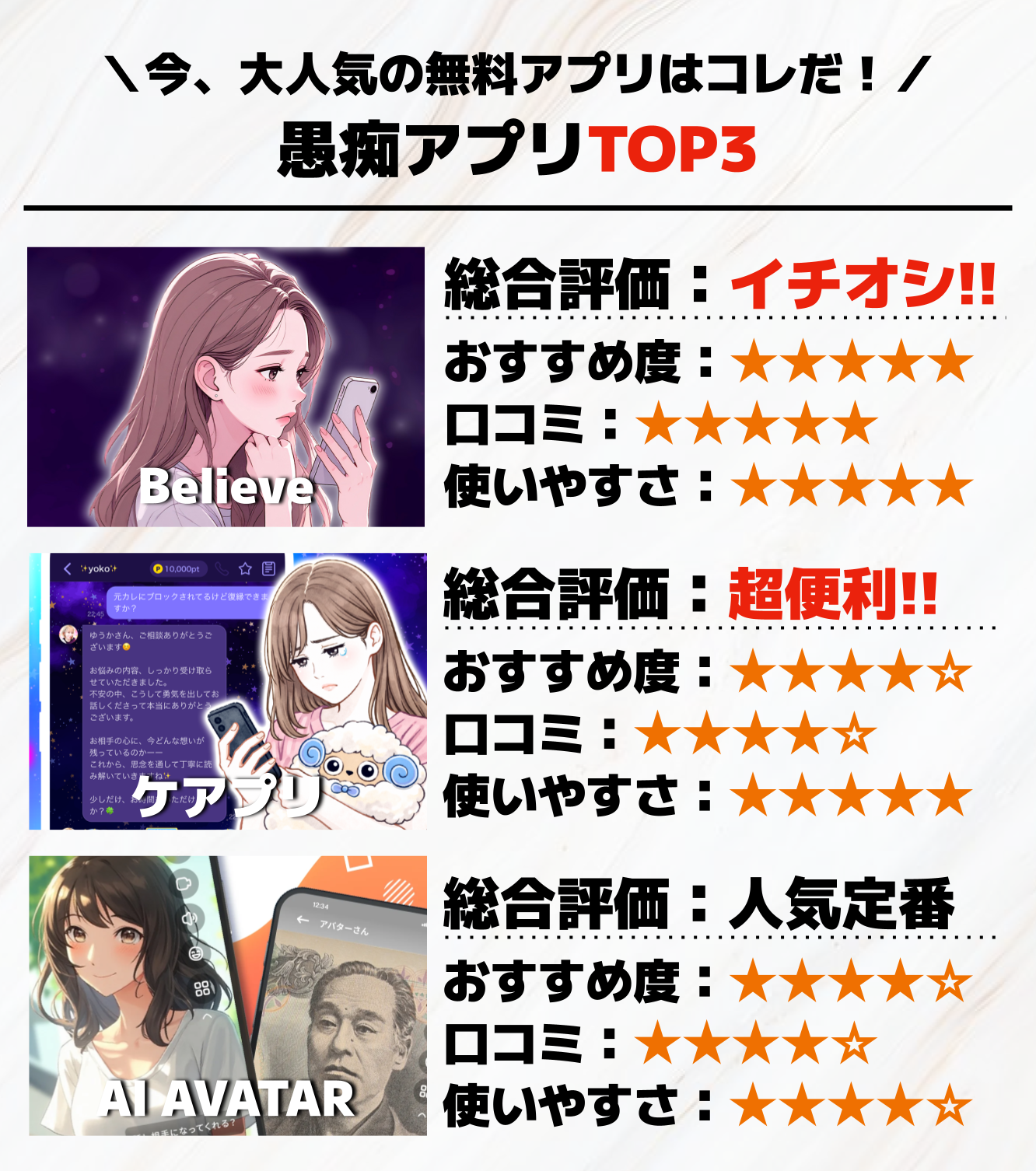 愚痴アプリTOP3