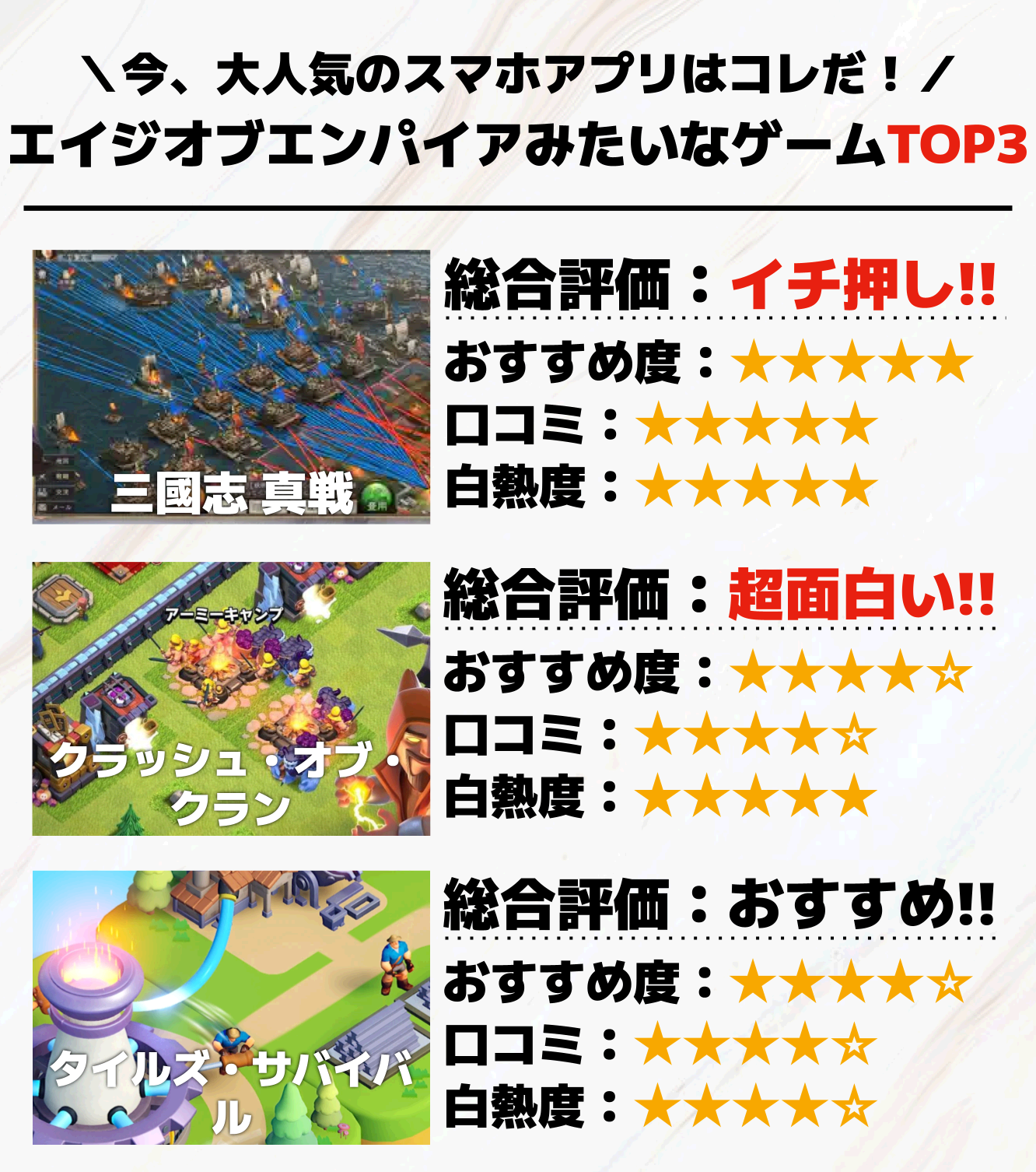 エイジオブエンパイアみたいなスマホゲームアプリTOP3