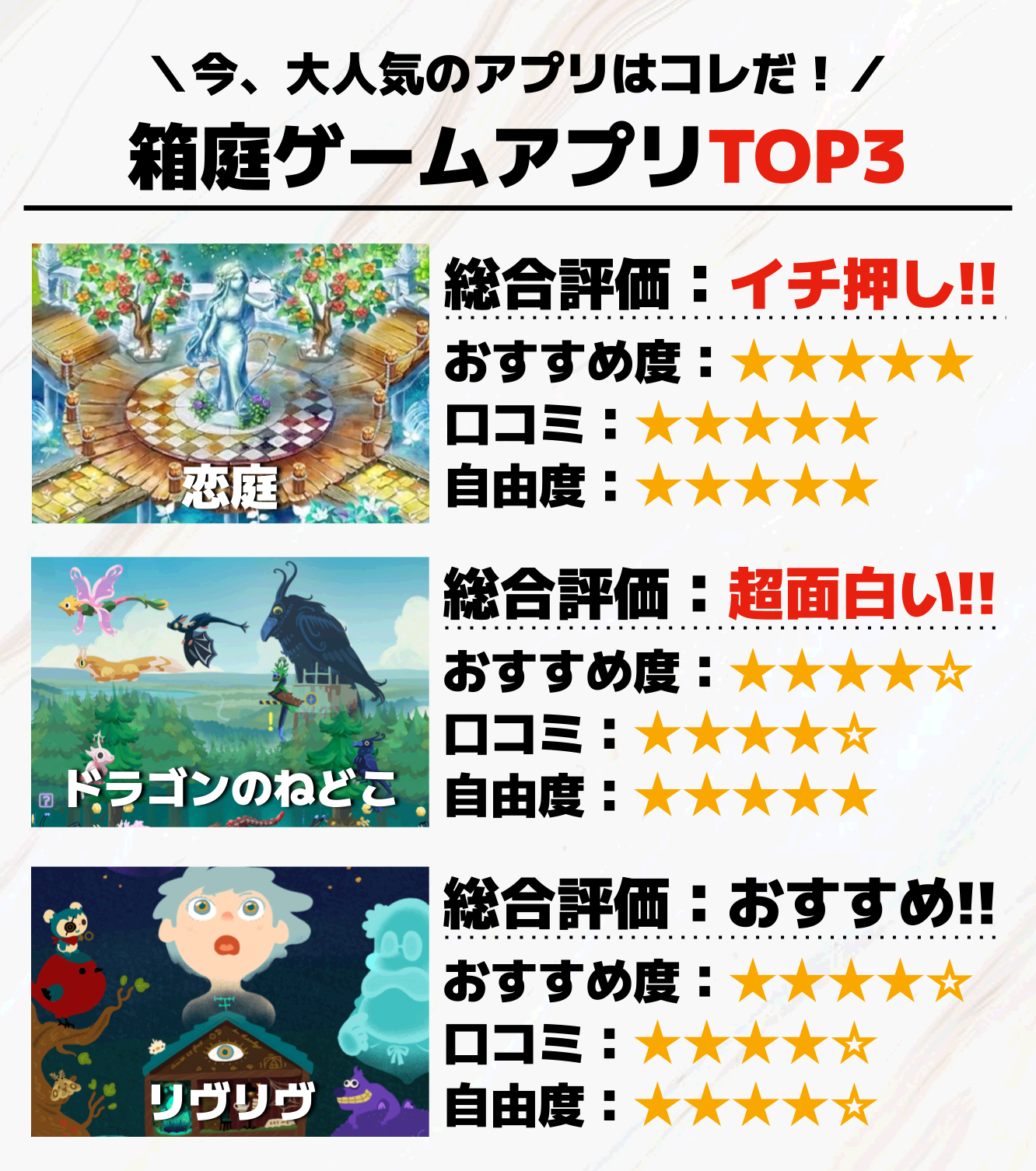 箱庭ゲームアプリTOP3