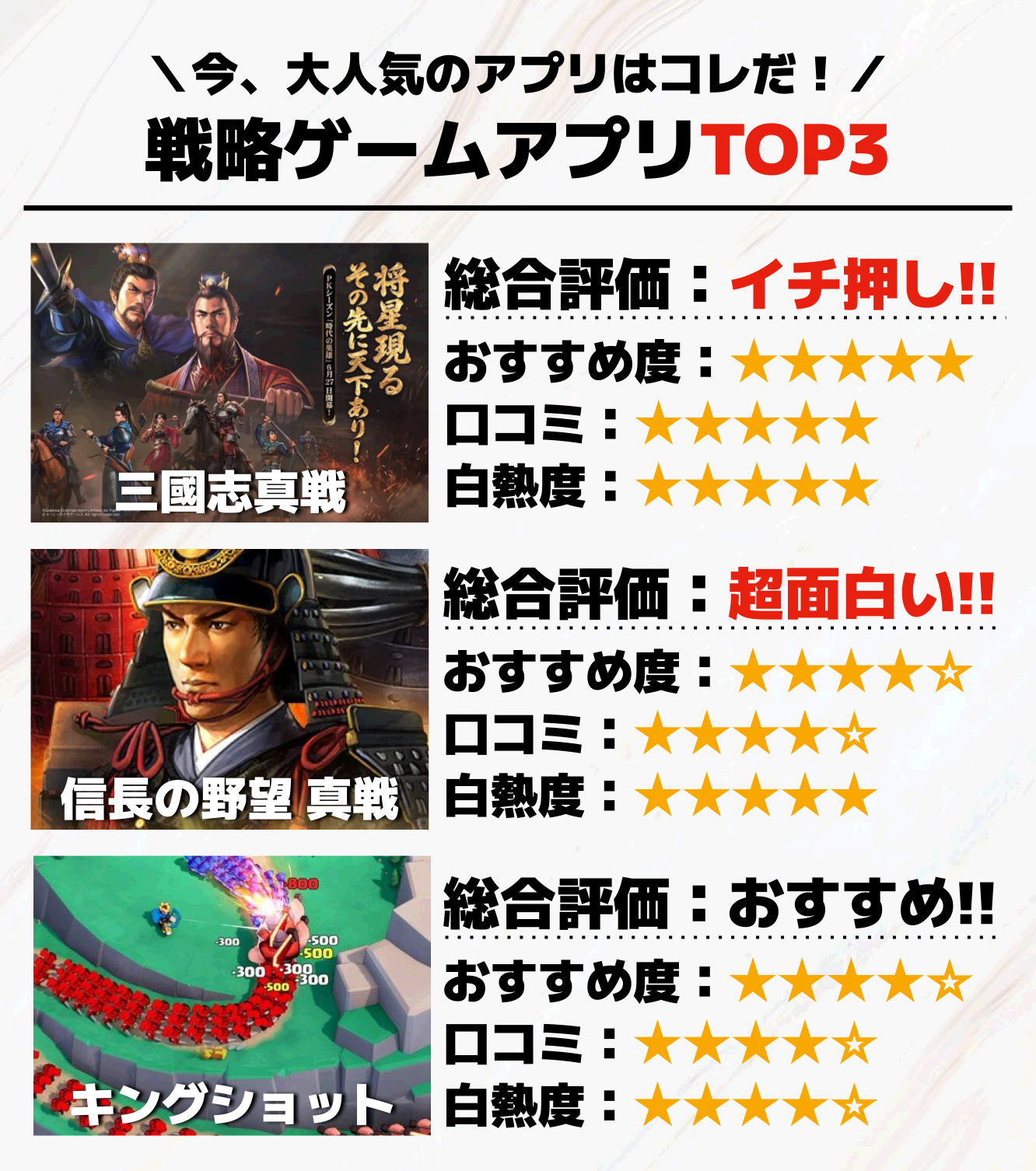 戦略ゲームアプリTOP3