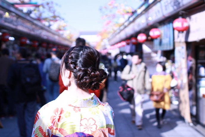 仲見世通りで着物デート