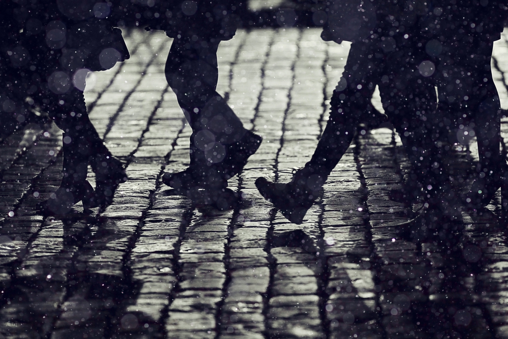 スエード靴が雨で濡れたとき